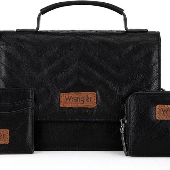 Wrangler Mini Crossbody Purses for Women 3 in 1 Quilted Small Top Handle Bag Set - Picture 1 of 8